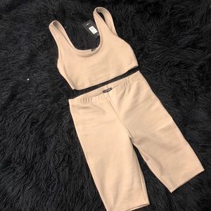 Nude Biker short set